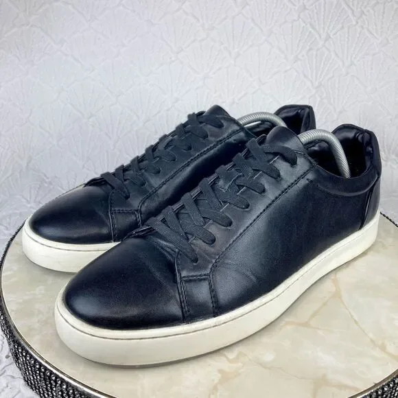 Nordstrom Rack Shoes Mens Sz 11 Black Ortholite Leather Comfort Casual Sneakers - Picture 5 of 13